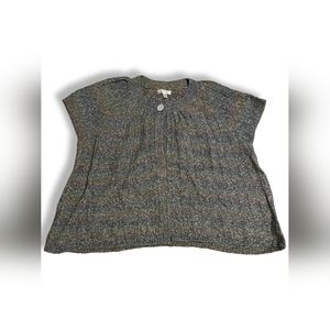 Dressbarn Women One-Button Knit Style Shrug-Rainbow On Grey Cardigan, Size 22/24